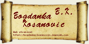 Bogdanka Kosanović vizit kartica